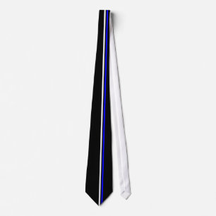 Rayas verticales blancas y azules en corbata negra
