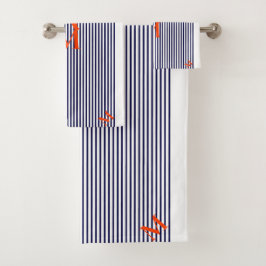 Rayas verticales elegantes de color navy y blanco 
