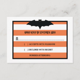 Rayas y bata | Naranja Halloween Wedding RSVP