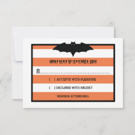 Rayas y bata | Naranja Halloween Wedding RSVP