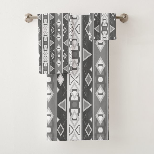 Rayas y formas geométricas gris blanco (In situ)