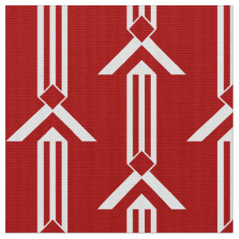 Rayas y galones blancos geométricos en tela roja