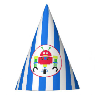 Rayas y gorra de la fiesta de cumpleaños del robo