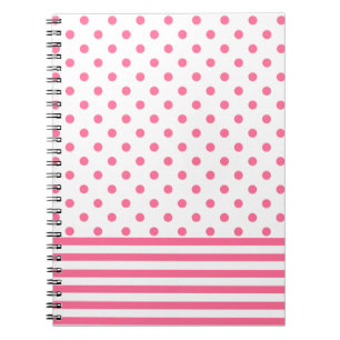 Rayas y Polkadots - rosa - cuaderno