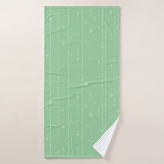 Rayas y puntos simples verde de menta mínimo (Toalla de baño)