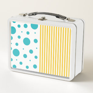 Rayas y puntos - turquesa y amarilla