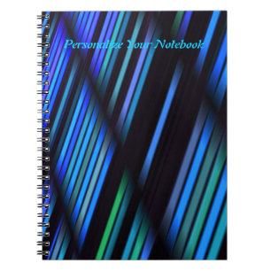 Rayas y sombras personalizadas en cuaderno azul