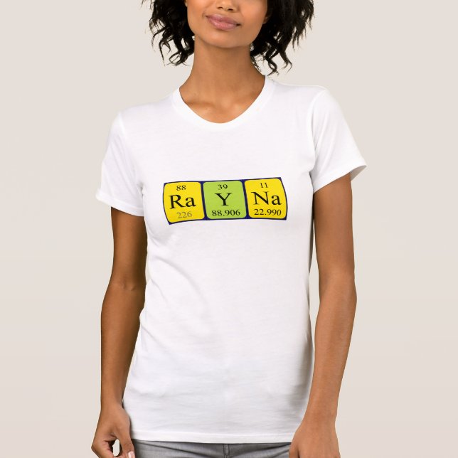 Rayna camisa de nombre de tabla periódica (Anverso)