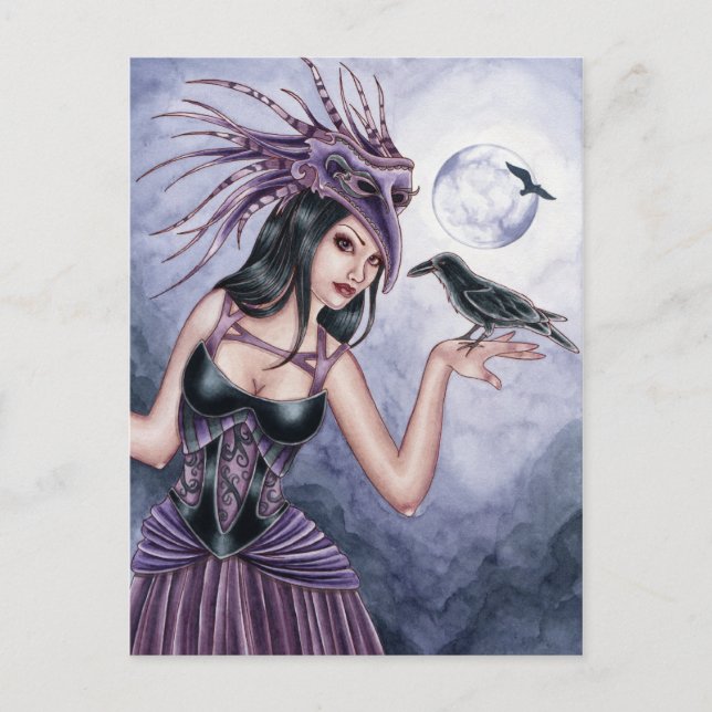 Rayne - Postal de bruja Raven (Anverso)