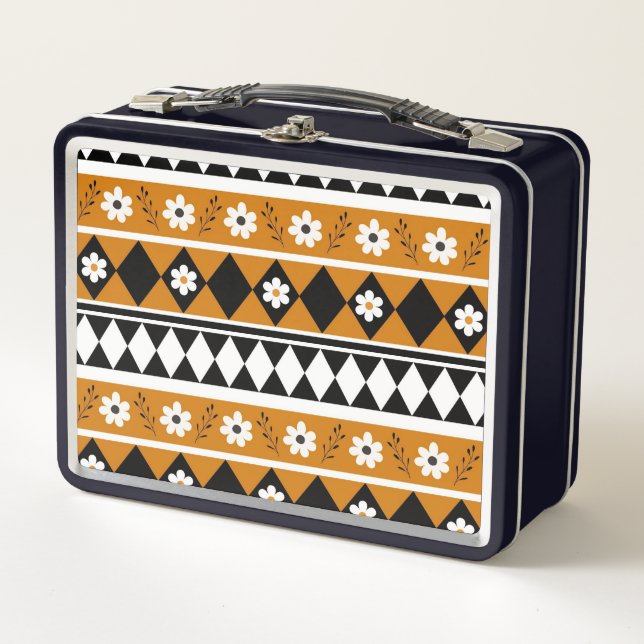 Rayo de borde Flor Diamante Boho Patrón floral (Anverso)