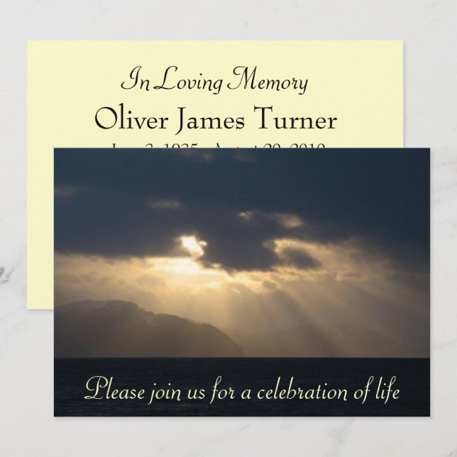 Rayo de la invitación de la ceremonia (Anverso / Reverso)