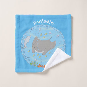 Rayo de manta y burbujas ilustracion personalizado