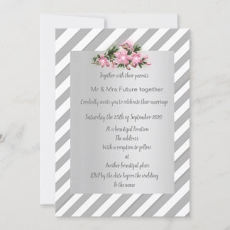 Rayo gris Flor rosa invitación boda nuevo