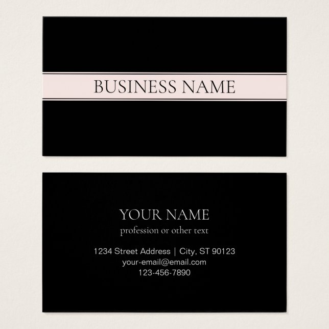 Rayo Rubor rosa claro y texto editable elegante (Anverso y reverso)