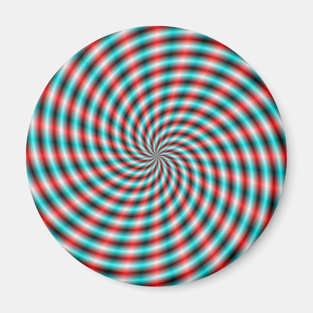 Rayos turquesa imán y espiral roja (Frente)