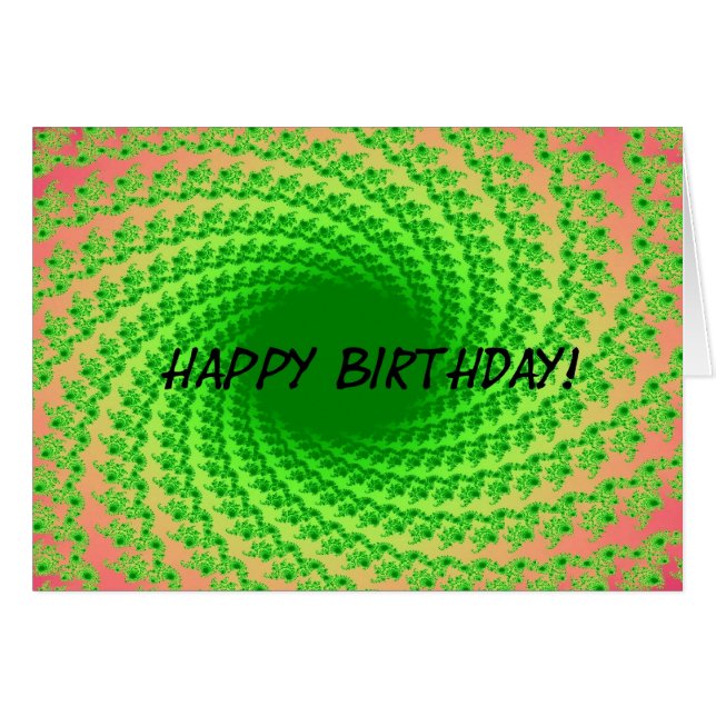 Rayos verdes, resumen de arte digital Birthdat (Anverso (Horizontal))