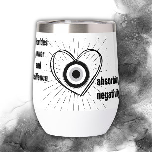 Rays, Heart, Black Evil Eye Protection monograma  
