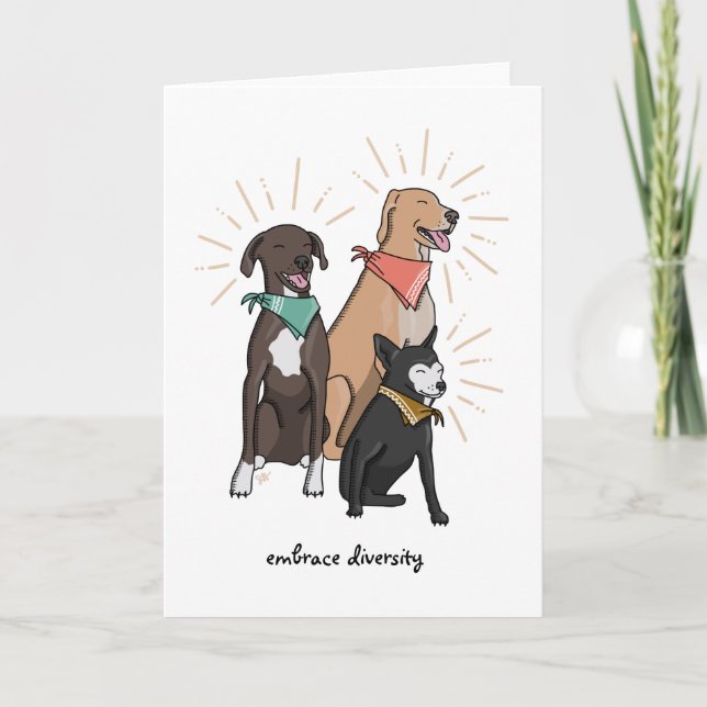 Razas de perros de rescate de tarjetas de felicita (Anverso)