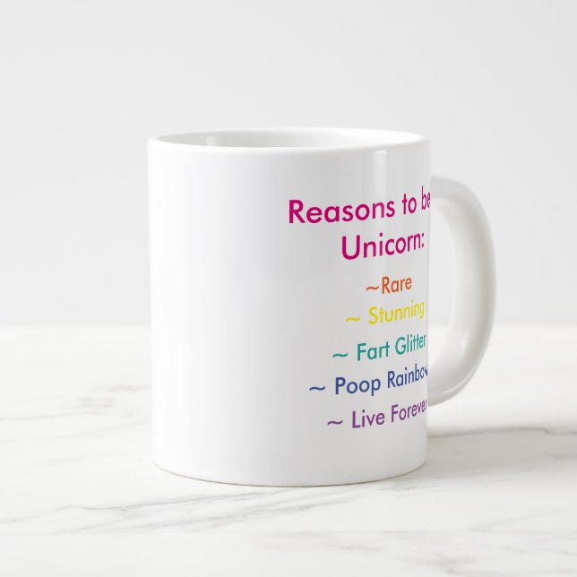 Razones para ser una taza del jumbo del unicornio (Derecha)