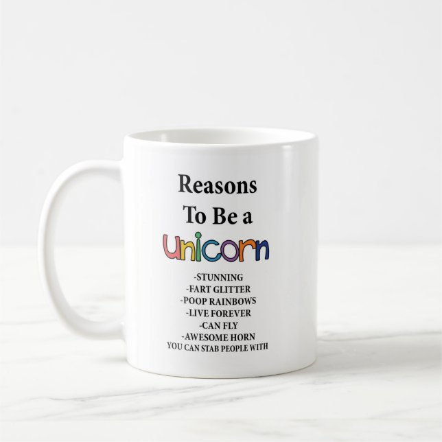 Razones para ser una taza del unicornio con (Izquierda)
