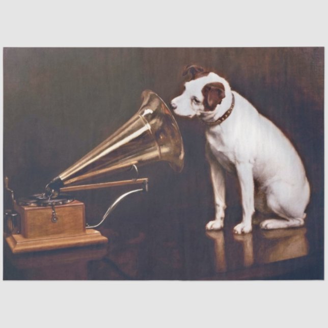 RCA Victor Dog Papel de tono desconchado (Anverso)