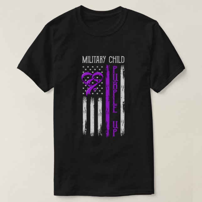RD: Camisa Purple Up para niños militares (Diseño del anverso)