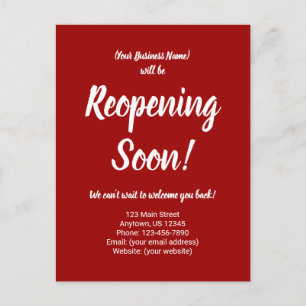 Reabrir pronto la Invitación de reapertura de nego