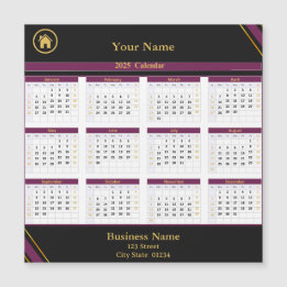 Real Estate Purple Black Gold Business Calendar