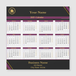 Real Estate Purple Black Gold Business Calendar