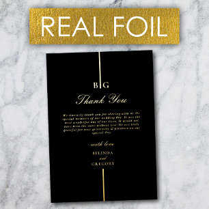 Real Gold Foil Monograma Tarjeta de agradecimiento