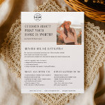 Real State Business Home Valuation Brown Flyer<br><div class="desc">¿Curioso acerca de lo que vale tu hogar? Este volante diseñado profesionalmente es la herramienta perfecta para agentes inmobiliarios que ofrecen servicios personalizados de valoración en el hogar. En la parte superior, mostrar orgullosamente su logo para construir el reconocimiento de marca. Justo debajo, el titular editable, Curious About What Your...</div>