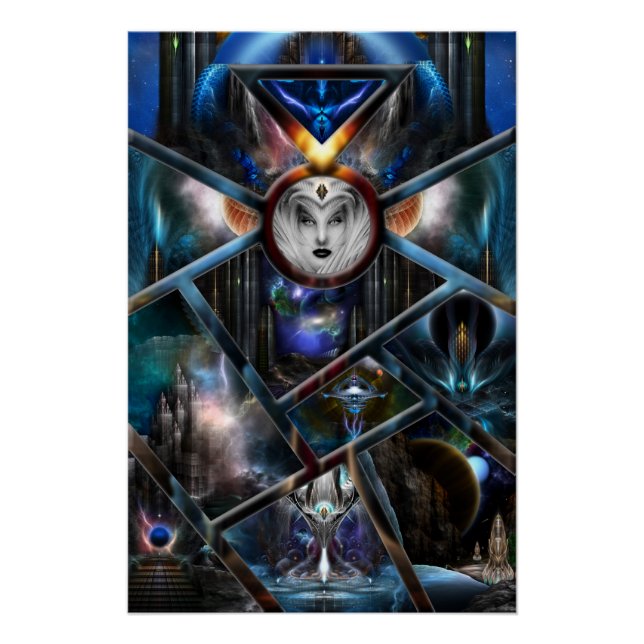 Realm De Fractal Fantasias Matrix Poster Perfecto (Anverso)