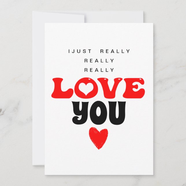 Realmente Te Amo Tarjeta Día de San Valentín (Anverso)