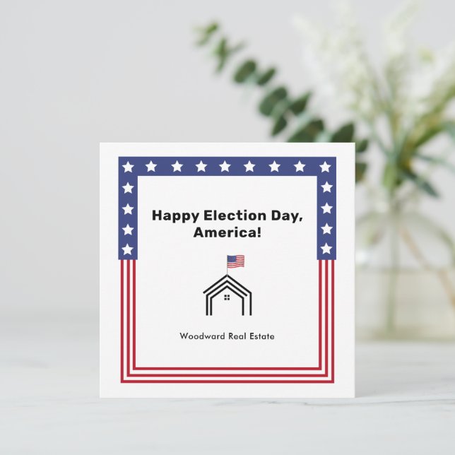 Realtor del día de las elecciones celebra a la com (Anverso de pie)