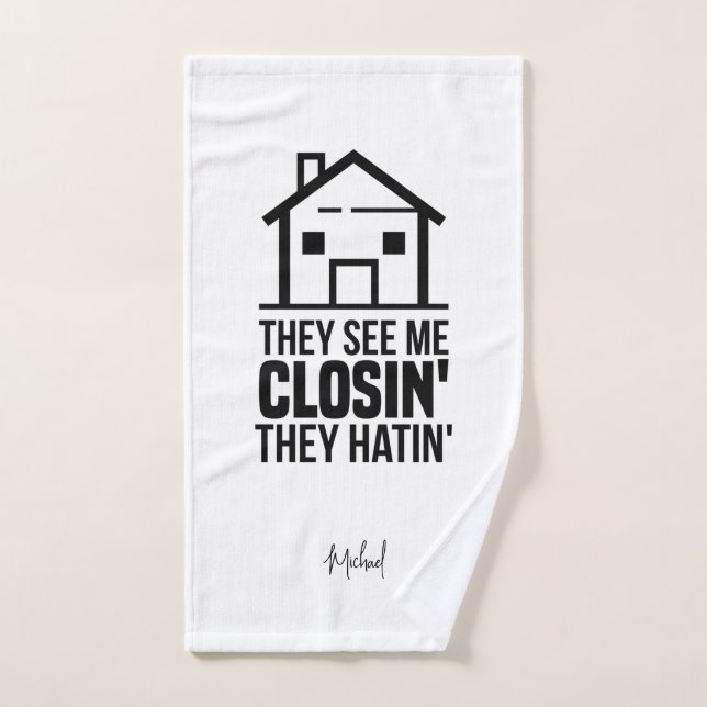Realtor Estate Agent Brag Gag Personalizado (Toalla de mano)