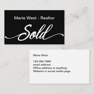 Realtor simple vendido tarjetas de negocios de tem