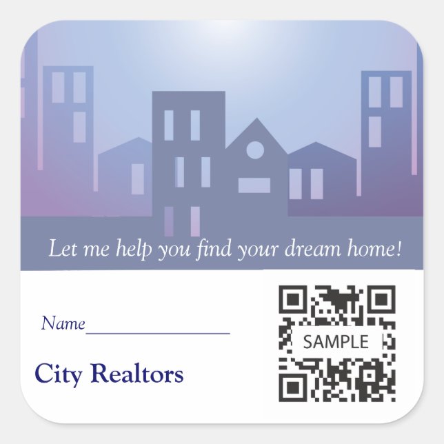 Realtors de ciudad de plantilla de pegatina (Anverso)