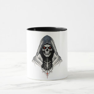 "Reaper Skull Mug - Copa de café de arte gótico y