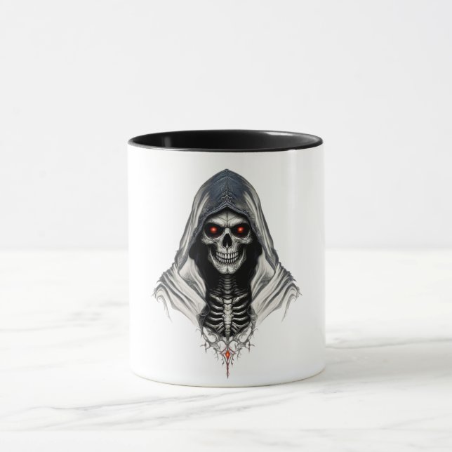 "Reaper Skull Mug - Copa de café de arte gótico y  (Centro)