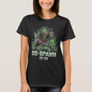 Reavivar O Morir Camiseta Zombie Gamer Graciosa