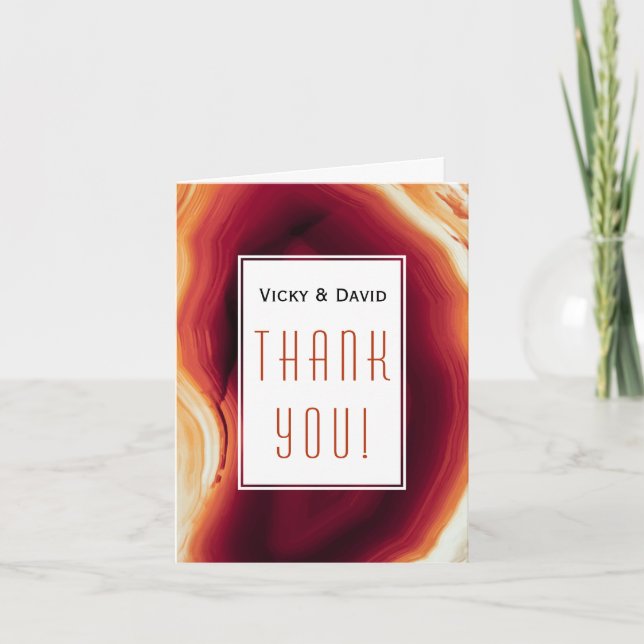 Rebanada de ágata roja geoda boda Agradecimiento f (Anverso)