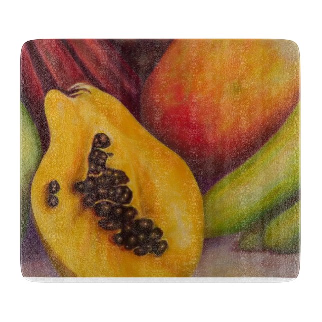 Rebanada de Paraíso – Tabla de cortar frutas tropi (Anverso)