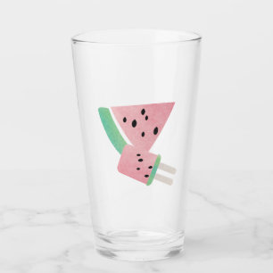 Rebanada de sandía de verano con acuarela y palomi