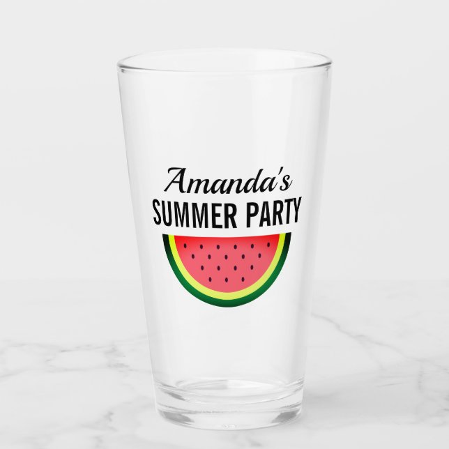 Rebanada de sandía fresca bebida personalizada par (Anverso)