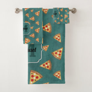 Rebanadas de pizza geniales patrón vintage azul te