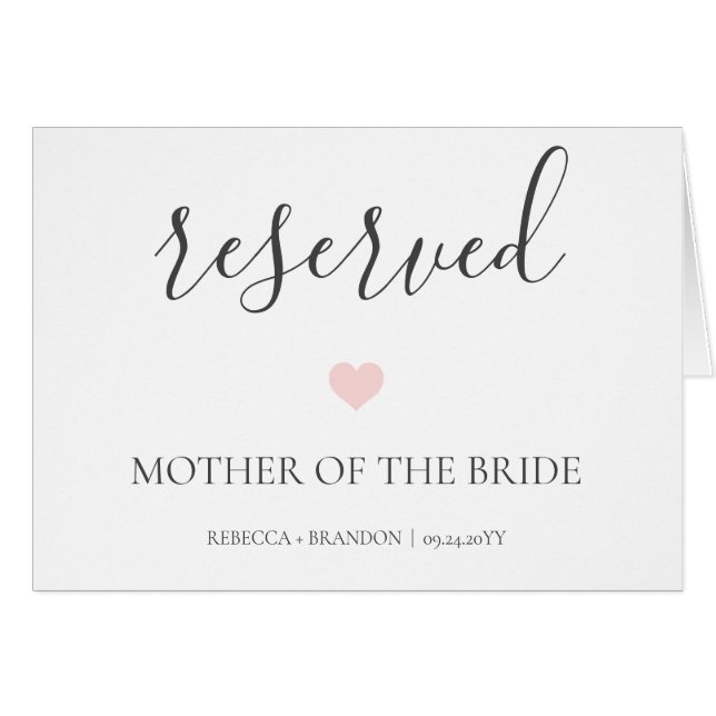 Rebecca Elegant Calligraphy Reservado Rótulo Boda (Anverso (Horizontal))