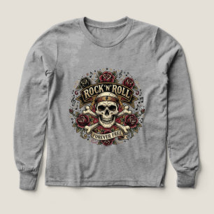 Rebel Rhythm   Camiseta Gráfica de Cráneo y Rosas 