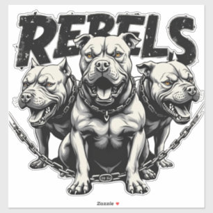 Rebel's - 3 Pitbulls Calcomanía de Vinilo Personal