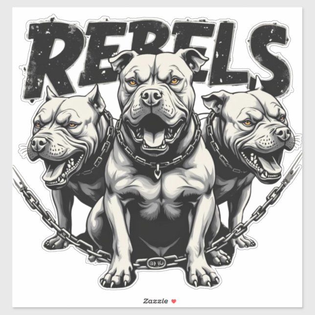 Rebel's - 3 Pitbulls Calcomanía de Vinilo Personal (Hoja)