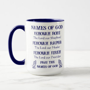 Recen los nombres de Dios, tazas de café cristiano